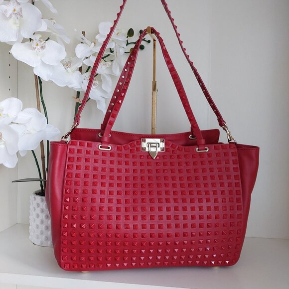 Valentino Garavani Rockstud Rouge 2 Way Satchel Bag - Picture 3 of 17